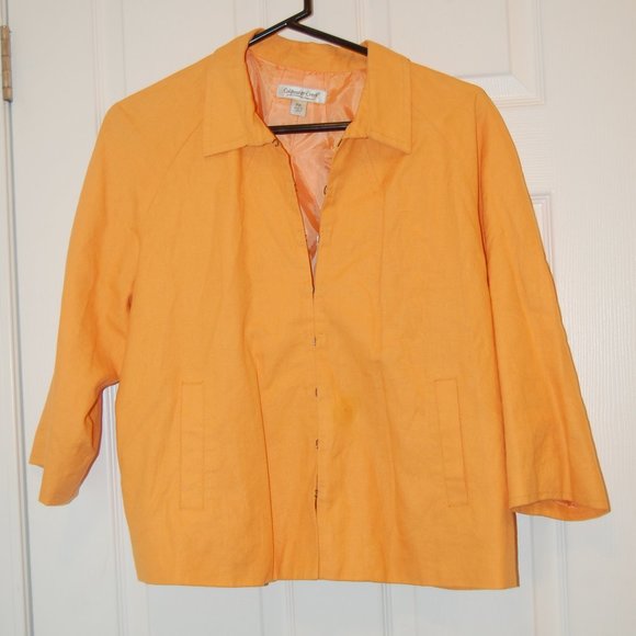 COLDWATER CREEK Light Orange Jacket 3/4 Sleeves Hook Closures SizeXLP - Picture 1 of 11